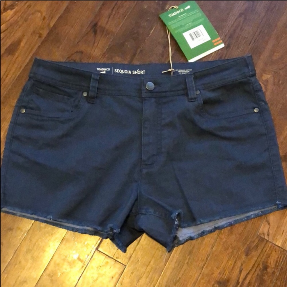 NWT TOAD&CO Shorts Blue Nightsky Cutoff Organic Cotton - Size 12 10 M L Stretch